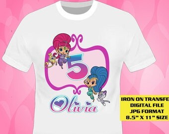 Shimmer And Shines Iron On Transfer Design , Shimmer And Shines Birthday Shirt DIY , Shimmer And Shines , Digital File , Iron On Transfer