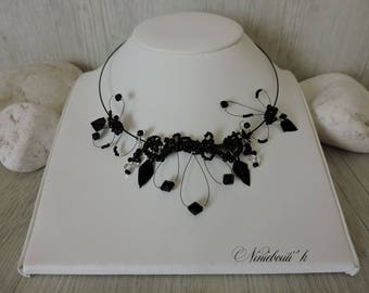 Black Choker necklace elegant wedding ceremony, party