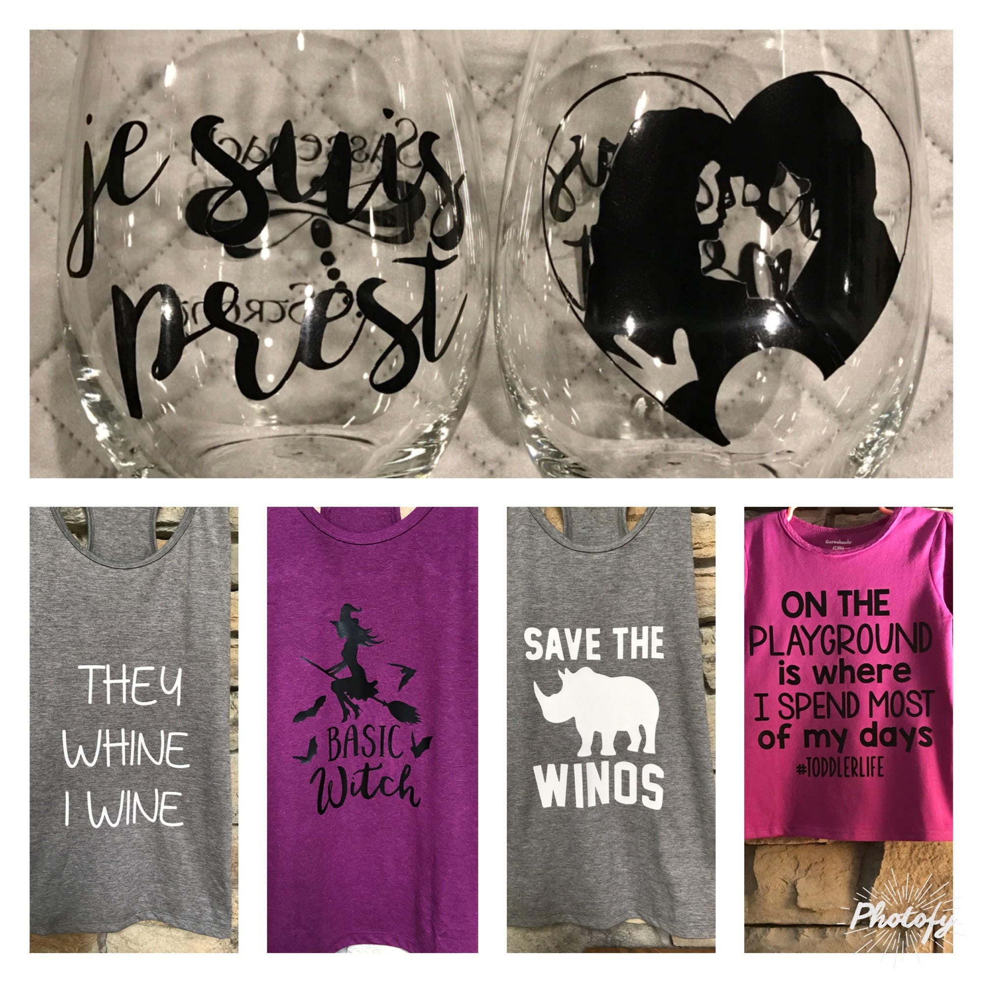 Vinyl Stickers Custom Tshirts and Cups