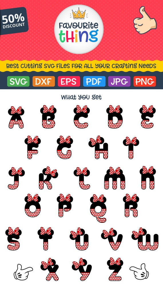 Download Minnie Font Svg Polka dot Letters with Bow Svg Minnie ...