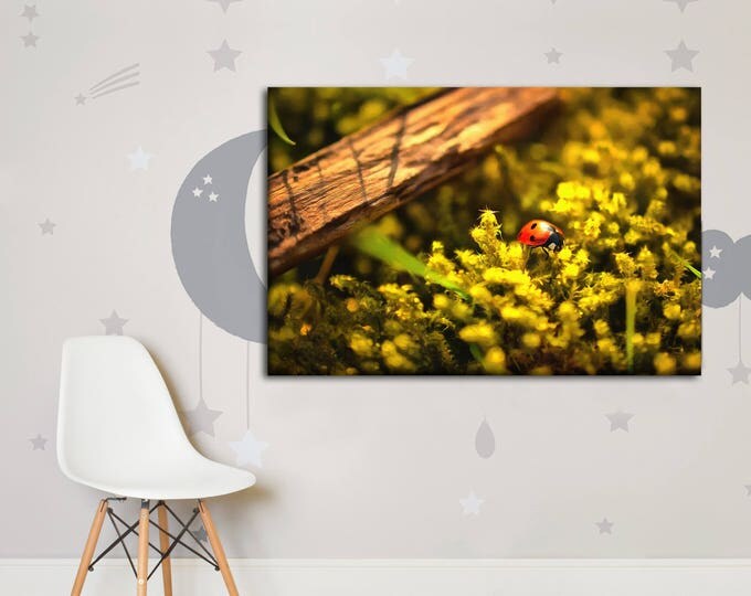 Ladybug canvas print, Сute canvas, Art Ladybug, Canvas, Interior decor, Room decor, Gift for her, Large Art painting, Gift