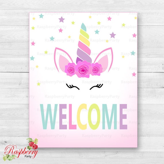 unicorn welcome sign unicorn sign welcome sign birthday