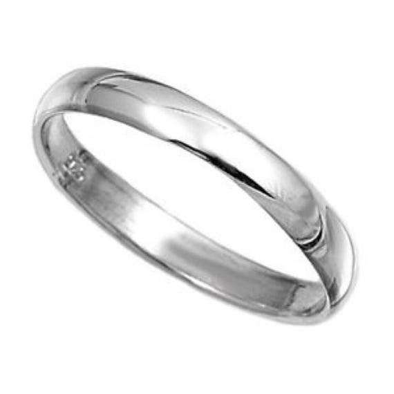 Solid 925 Sterling Ring 3mm Band Ring in Sizes G-Z