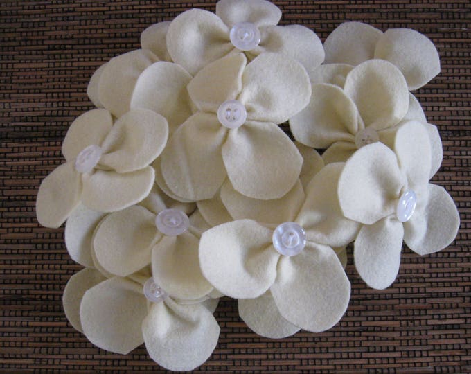 cream felt flowers