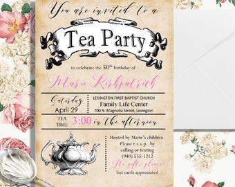 Sweet Sixteen/High Tea Party Invitation