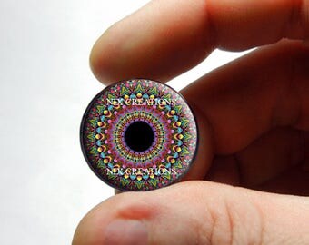 Glass Eyes - Kaleidoscope Eye Human Doll Taxidermy Eyes Handmade Glass Cabochons Design 2 - Pair or Single - You Choose Size