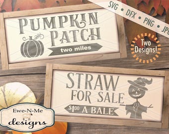Pumpkin svg - Pumpkin Patch Sign svg - Straw For Sale svg - scarecrow svg - fall svg bundle - Commercial use svg, dfx, png and jpg