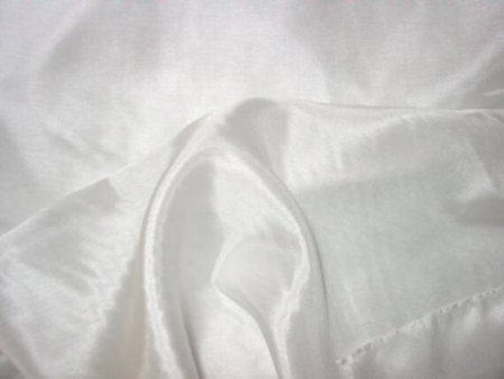 10 Yards White 100% Pure China Silk Fabric Lightweight Shiny Float EXTRA WIDE 55 Inches