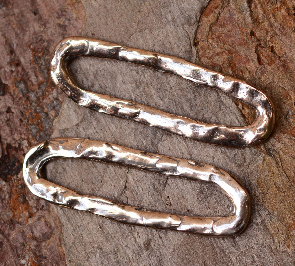 Long Oval Rectangle Links in Sterling Silver Artisan Links