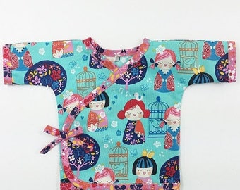 SALE Kimono Top Sewing Pattern for Babies -- 0m - 24m PDF Instant by Whimsy Couture