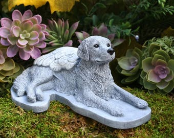 cement golden retriever garden statue