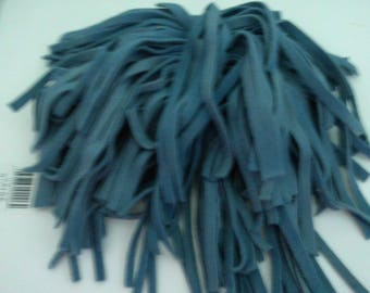 80 PLANT Dyed Wool Rug Hooking Strips Medium Indigo Blue