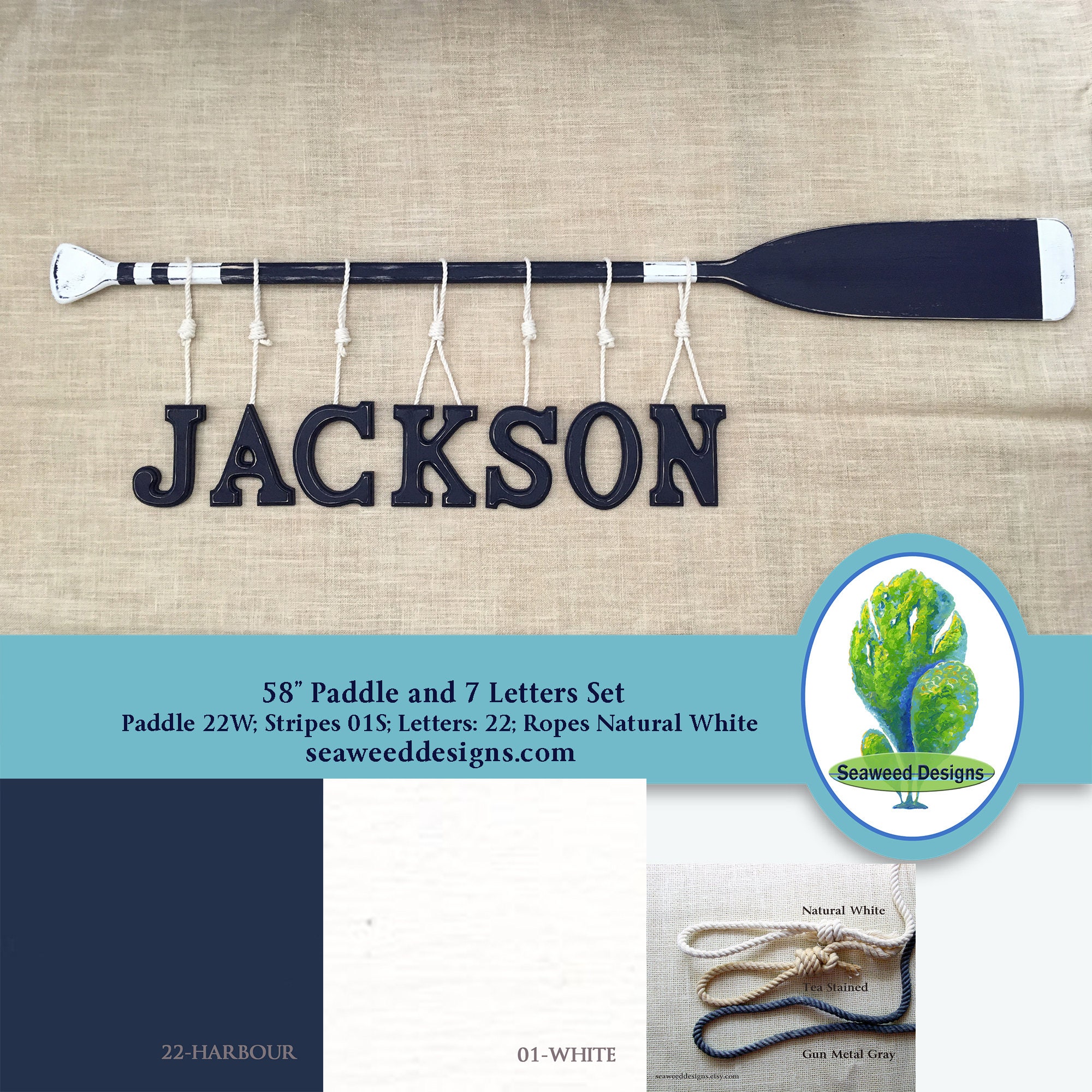 58 Washed Distressed Paddle with Stripes and