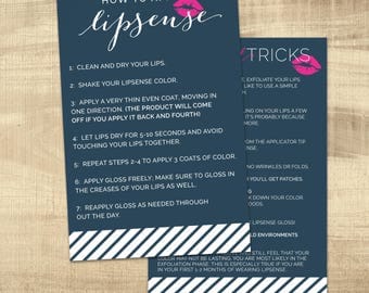 LipSense Tips and Tricks Card, LipSense How to apply Card, LipSense Application Card, 4x6 Postcard file - INSTANT DOWNLOAD