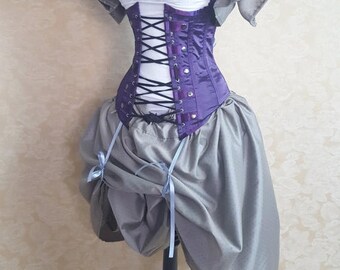 SALE Soft Grey Micro Dot Knee Length Bustle Skirt-One Size Fits All