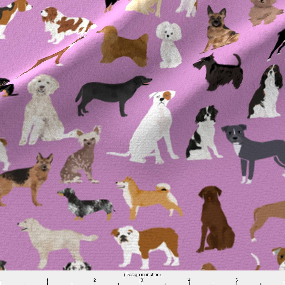 Purple Dog Fabric Cute Dog Purple Breed Person Dog Lovers Dog