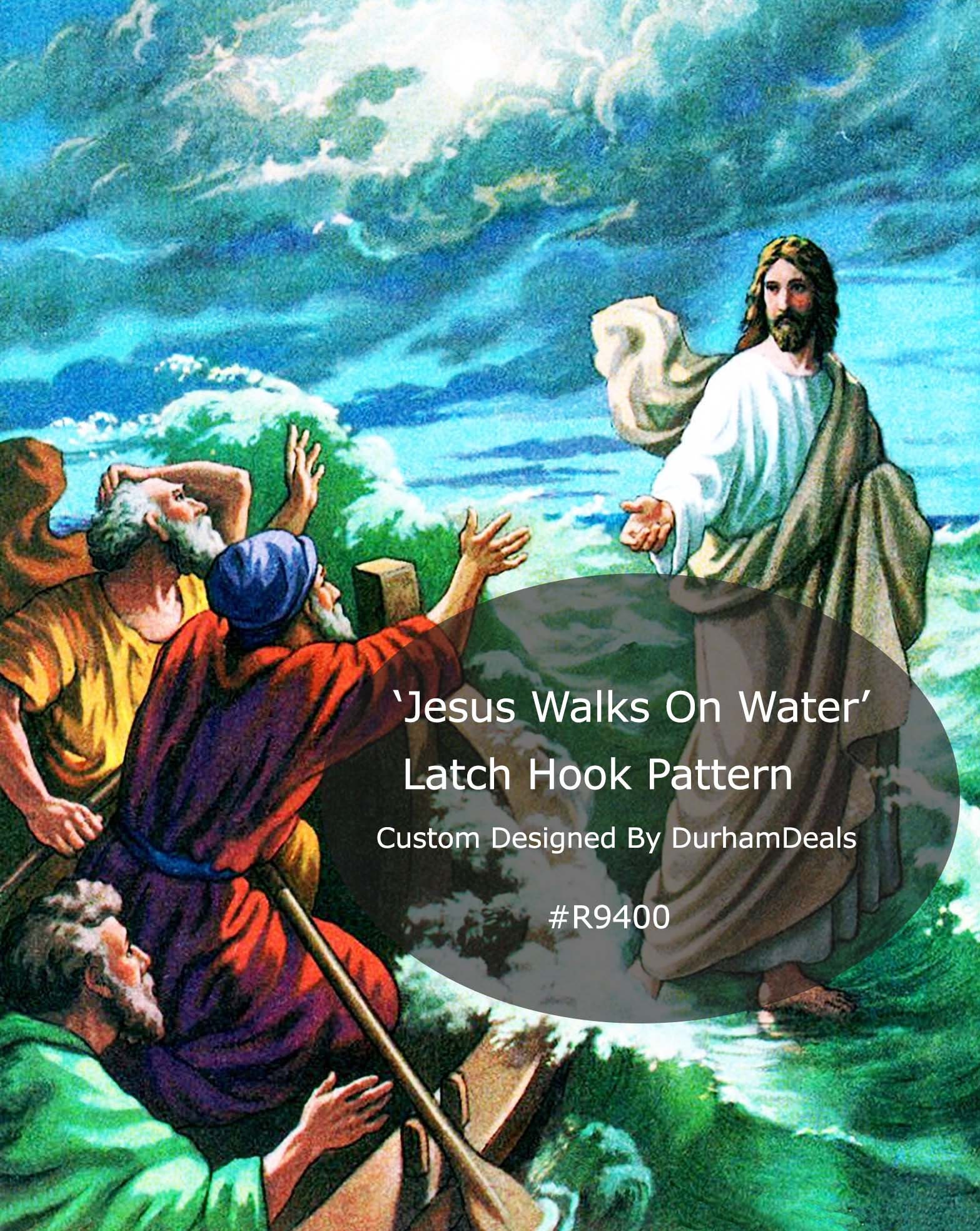 Jesus Walks On Water Latch Hook Pattern Religious Jesus Latch