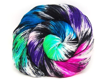 Hardcore Sock Yarn - "Unicorns Vs. Sharpies" - Handpainted Superwash Merino - 463 Yards