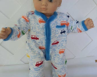 Bitty Baby Boy car footed  Pajama, Sleeper, Doll Clothes