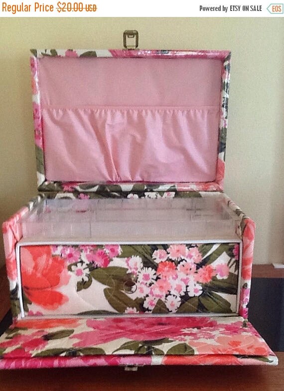 sale Vintage Sewing Box with Notions