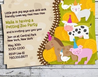 Petting zoo invite | Etsy