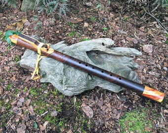 Native American Style Flute, Walnut and Red Flame Boxelder Key of E from Tree of Life Designs
