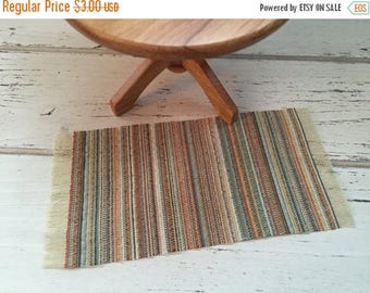 ON SALE Miniature Fringe Rug, Dollhouse Miniature, 1:12 Scale, Multi Colored Throw Rug, Dollhouse Accessory, Decor, Mini Rug