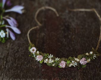 Peach halo tie back Headband