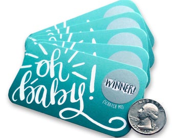 Oh Baby! Baby Shower Scratch Off Game - Baby Shower Prizes - Scratch Off Baby Boy Shower Baby Bingo - Baby Shower Games - Baby Shower Favor