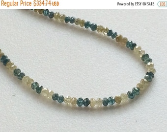 ON SALE 55% Blue & Yellow Sparkling Diamonds, Faceted Diamond Beads - Conflict Free Diamonds - Approx 3mm, 3 CTW, 22 Pcs