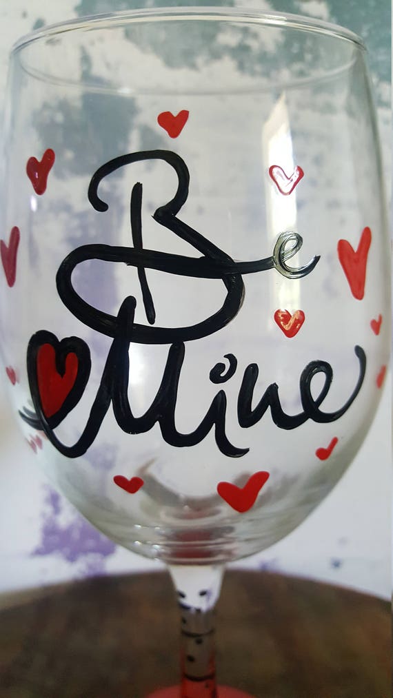 Love wineglass, Valentine Wineglass, Anniversary Wineglass, Birthday Wineglass,