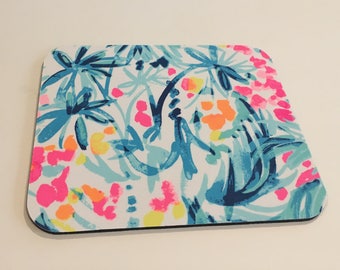 Lilly Pulitzer Fabric Mouse Pad Serene Blue Tippy Top