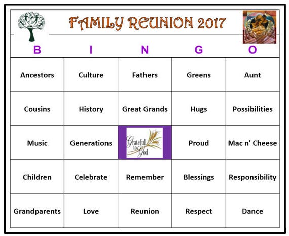 african american family reunion bingo game 60 cards reunion