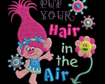 Princess Poppy Trolls Machine Embroidery Design - 4x4