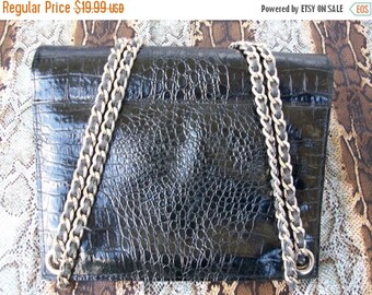Now On Sale Vintage Black Faux Leather Purse 1960's Mad Men Mod Retro Rockabilly Accessory