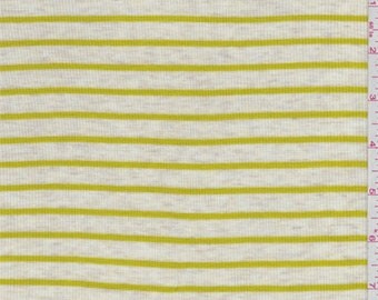 Lemongrass Stripe Baby Rib Knit, Fabric By The Yard