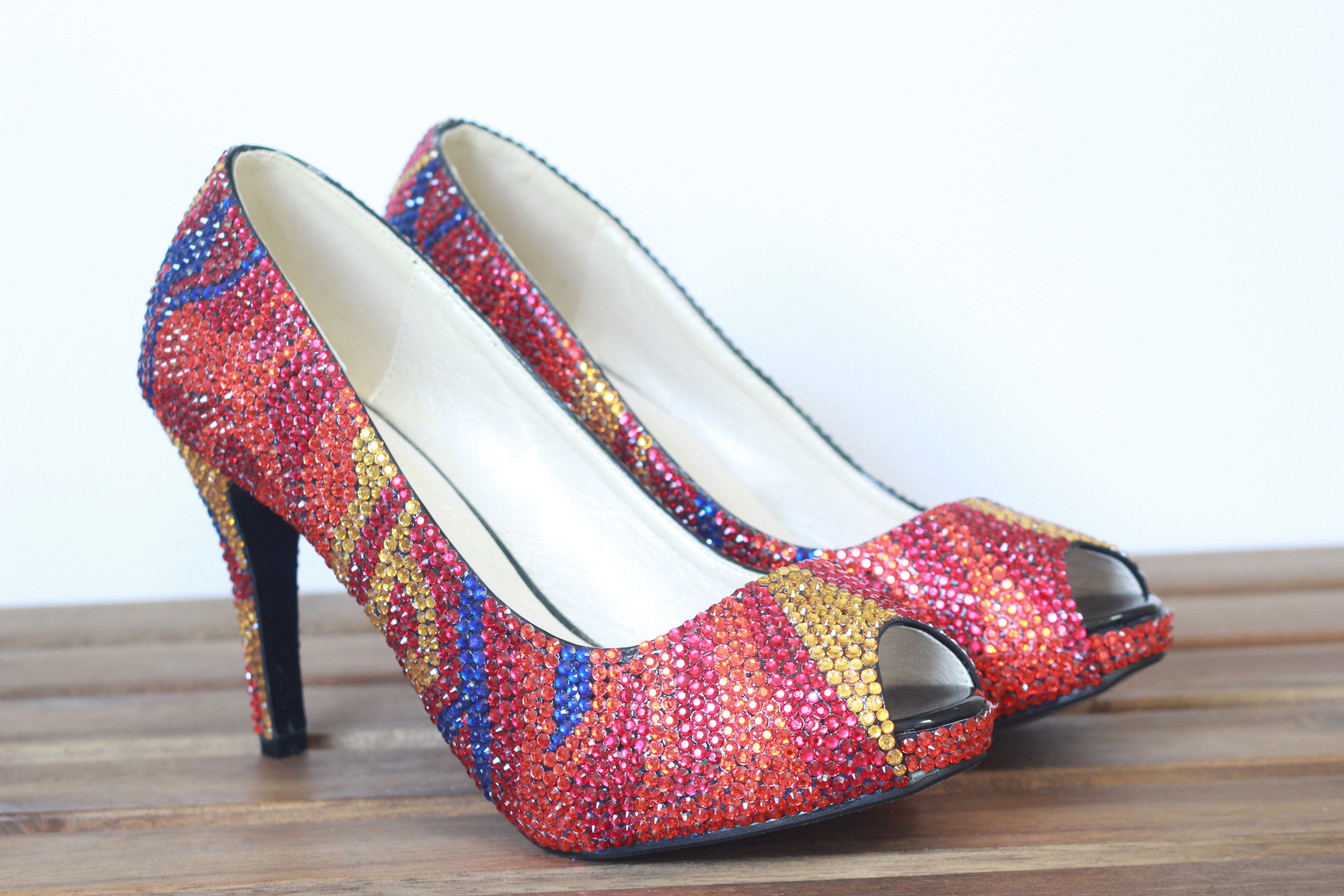 Lucerne MultiColor Printed Pattern Luxury Crystal Pumps