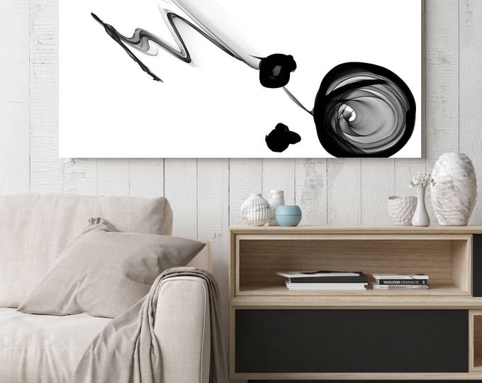 Abstract Black and White Art 2015-01-06-2. Unique Abstract Wall Decor, Large Contemporary Canvas Art Print up to 72" by Irena Orlov