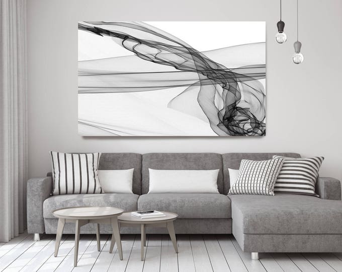 Abstract Black and White 20-15-23. Contemporary Unique Abstract Wall Decor, Large Contemporary Canvas Art Print up to 72" by Irena Orlov