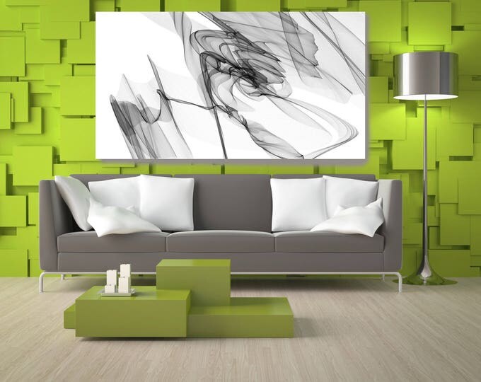 Abstract Black and White 20-48-41. Contemporary Unique Abstract Wall Decor, Large Contemporary Canvas Art Print up to 72" by Irena Orlov