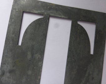 Large Vintage Stencil Letter, French, Zinc, Letter, Initial T.