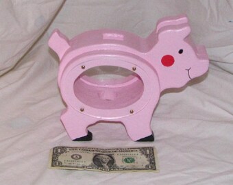 Wooden Baby Piggy Coin Bank