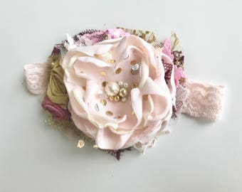 Blush Flower Headband, baby girl headbands, matilda jane headband, birthday headbands