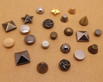 20 Pcs 0.20~0.47 Inches Small Bronze/Gold/Silver/Gun Accessories Rivets Metal Shank Buttons For Jeans Bags