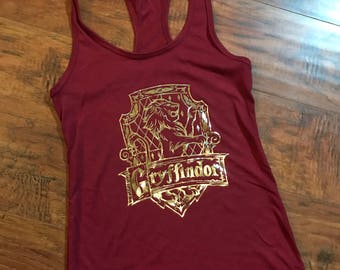 Gryffindor Crest Racerback | Hogwarts Houses | Harry Potter Tank | Hogwarts Crests | Godric Gryffindor | Gryffindor Lion | Wizarding World