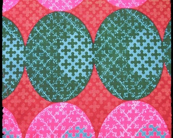 African wax print pink and green/Ankara African fabric / Wax print