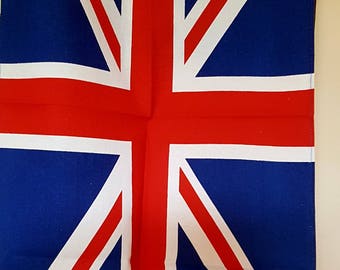 BRITISH FLAG Union Jack Tea Towel / UK Flag / Sampsons Ltd. / All Cotton / Vintage Souvenir / Unused
