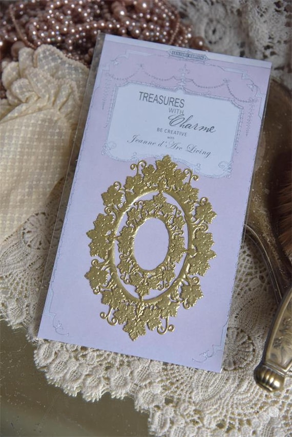Ornate Frames German Dresden Gold Foil Scrapbooking Cards