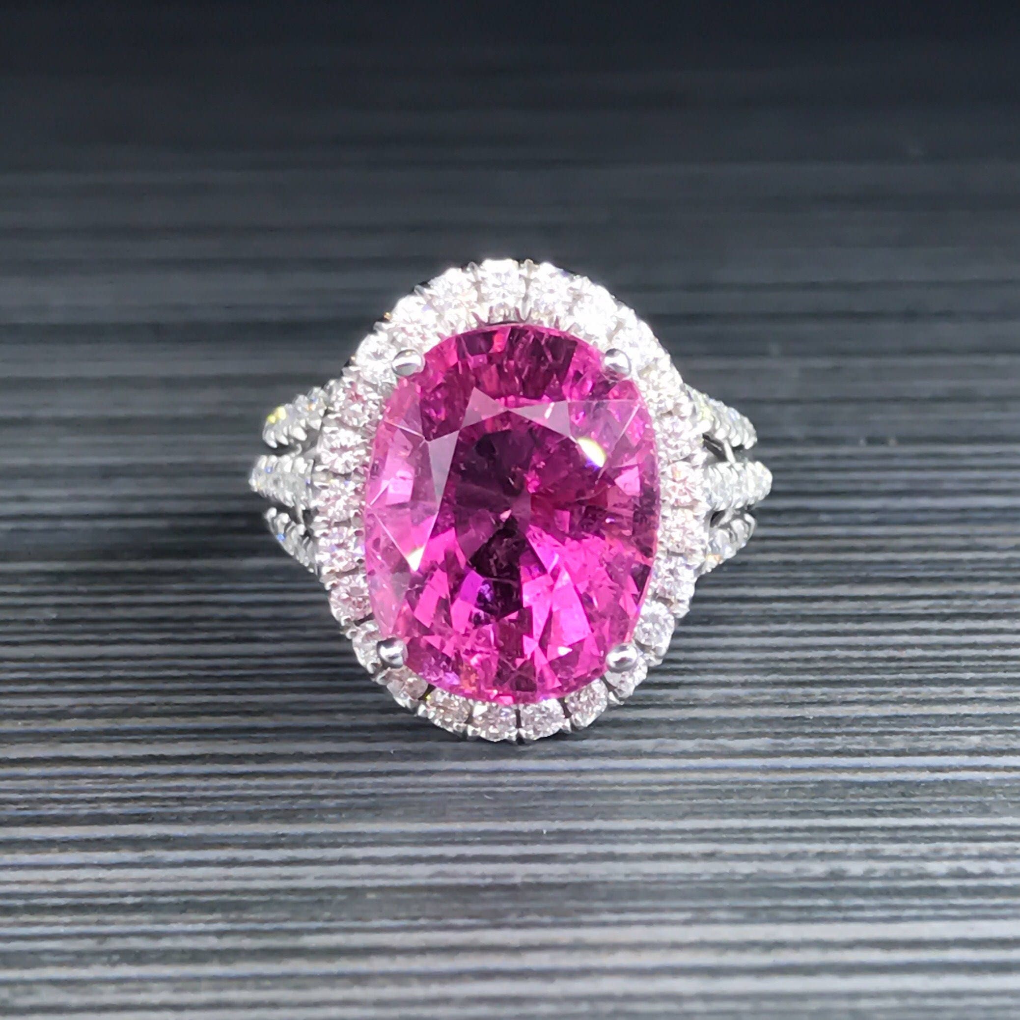 14K white gold pink Tourmaline ring