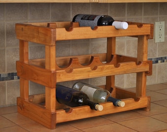 Cherry 12-bay wine rack